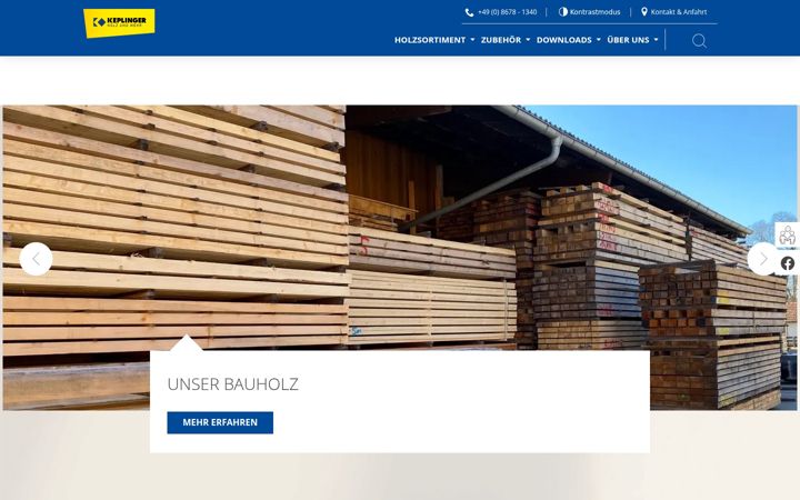 Screenshot of keplinger-holz.de