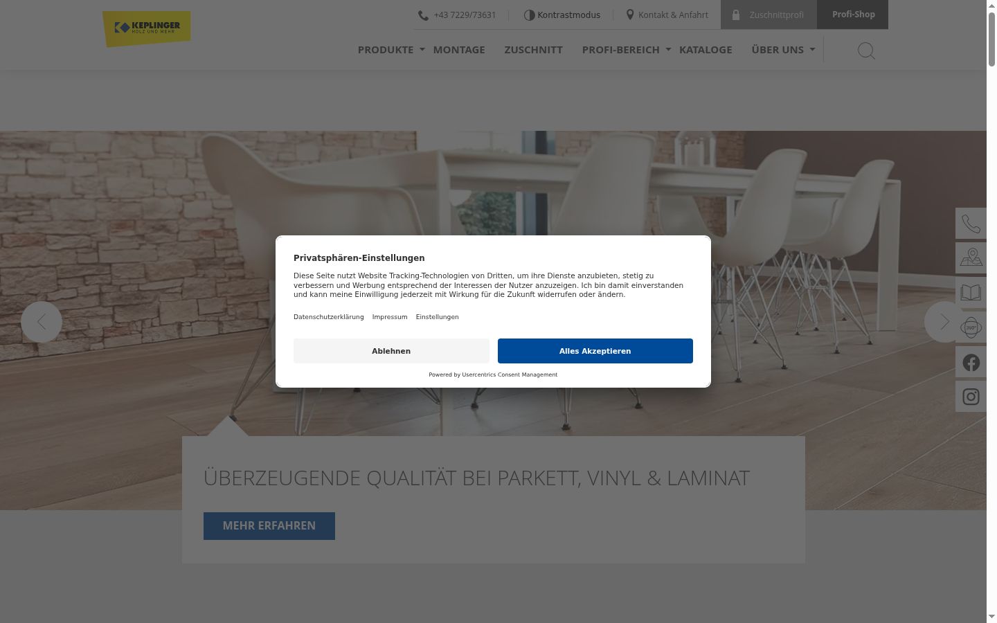 Skjermbilde av samtykkebanneret slik det vises før noen interaksjon