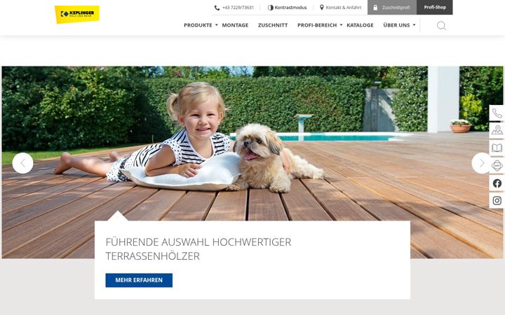 Screenshot of keplinger.at