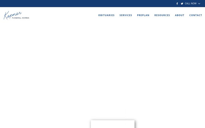 Screenshot of kepnerfuneral.com
