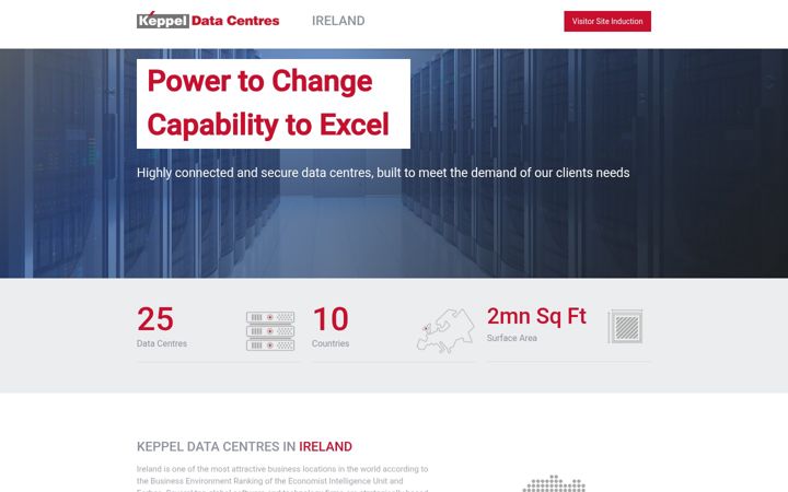 Screenshot of keppeldatacentres.ie