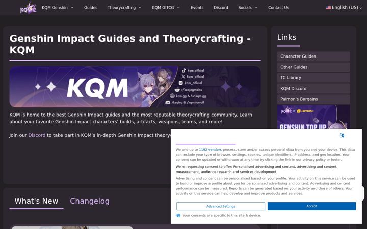 Screenshot of keqingmains.com