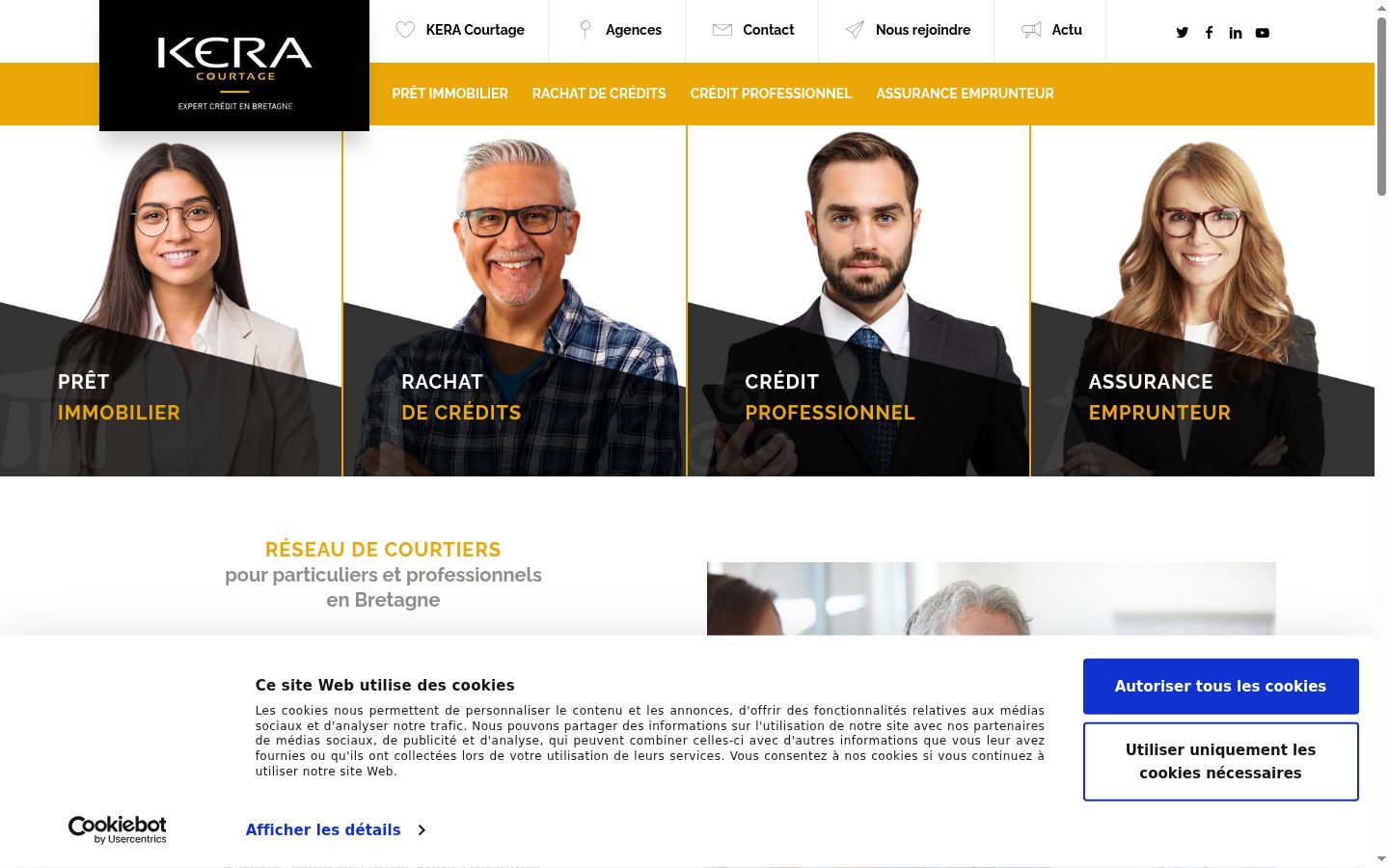Screenshot del banner di consenso mostrato prima di qualsiasi interazione