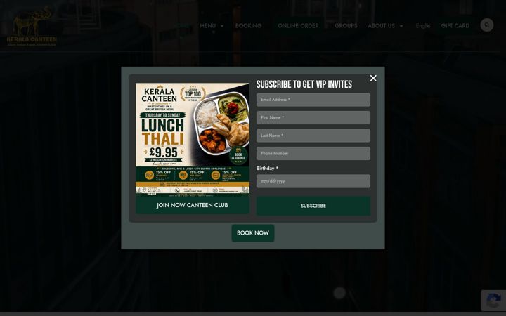 Screenshot of keralacanteen.com