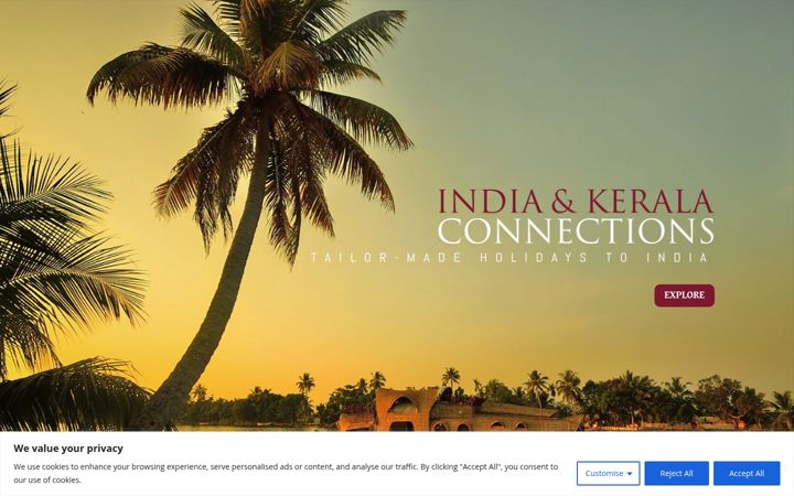 Screenshot of keralaconnections.co.uk