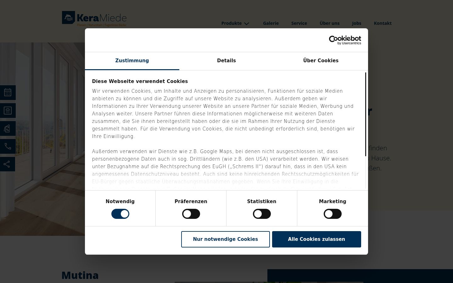 Ekrānuzņēmums ar piekrišanas baneri, kas tika rādīts pirms jebkādas mijiedarbības