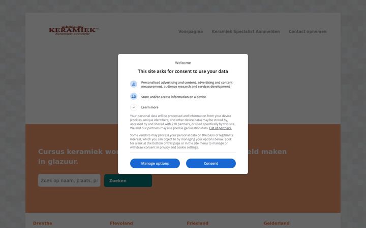 Screenshot of keramiek-overzicht.nl