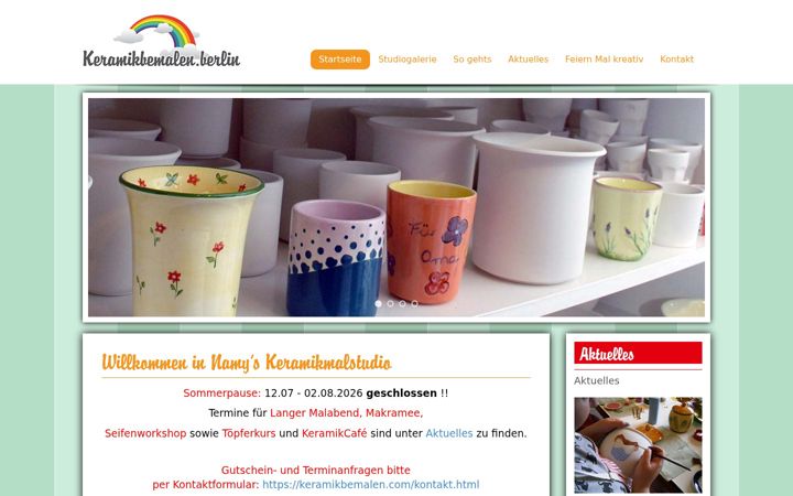 Screenshot of keramikbemalen.com
