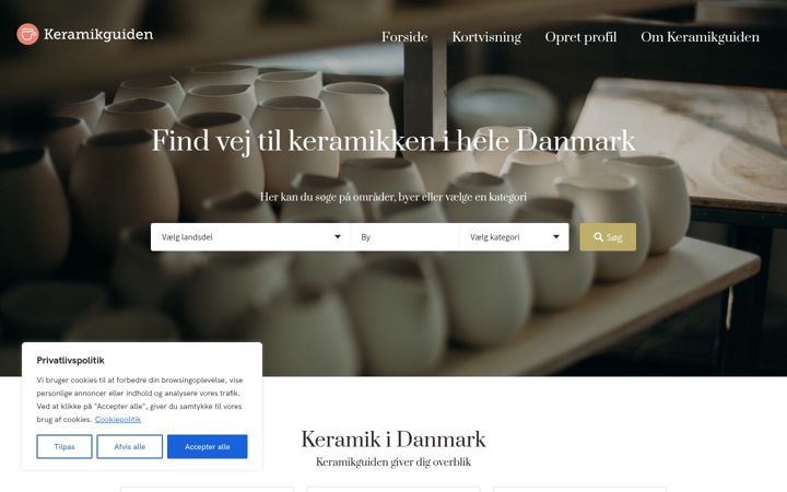 Screenshot of keramikguiden.dk