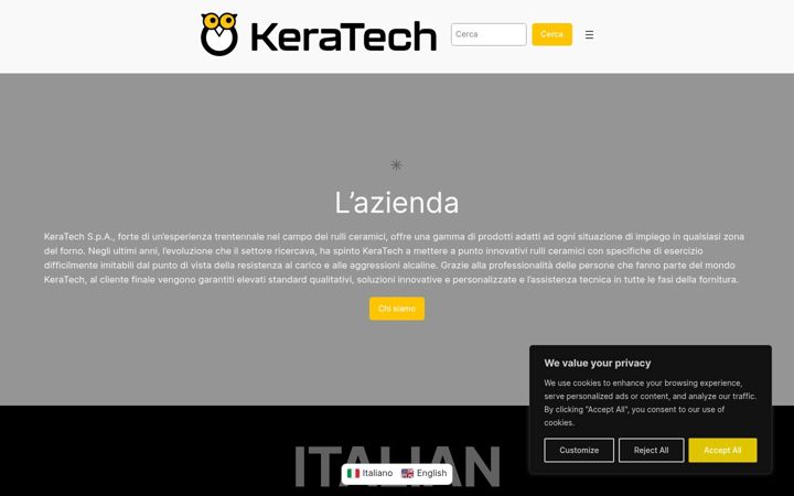 Screenshot of keratech.net