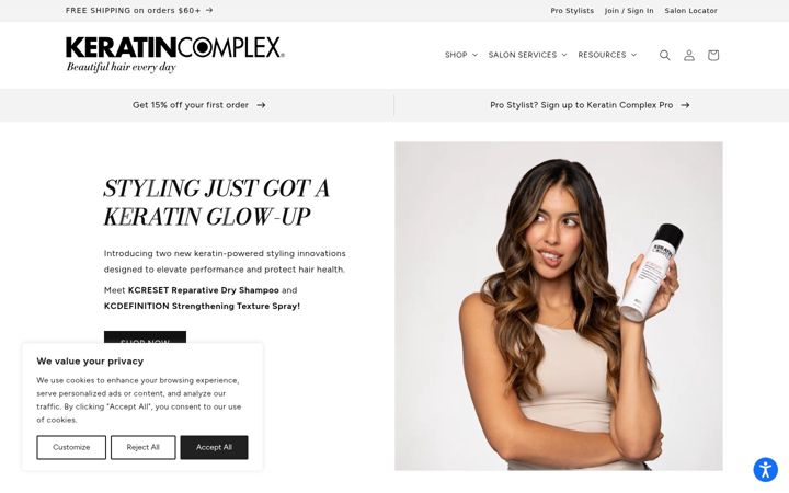Screenshot of keratincomplex.com