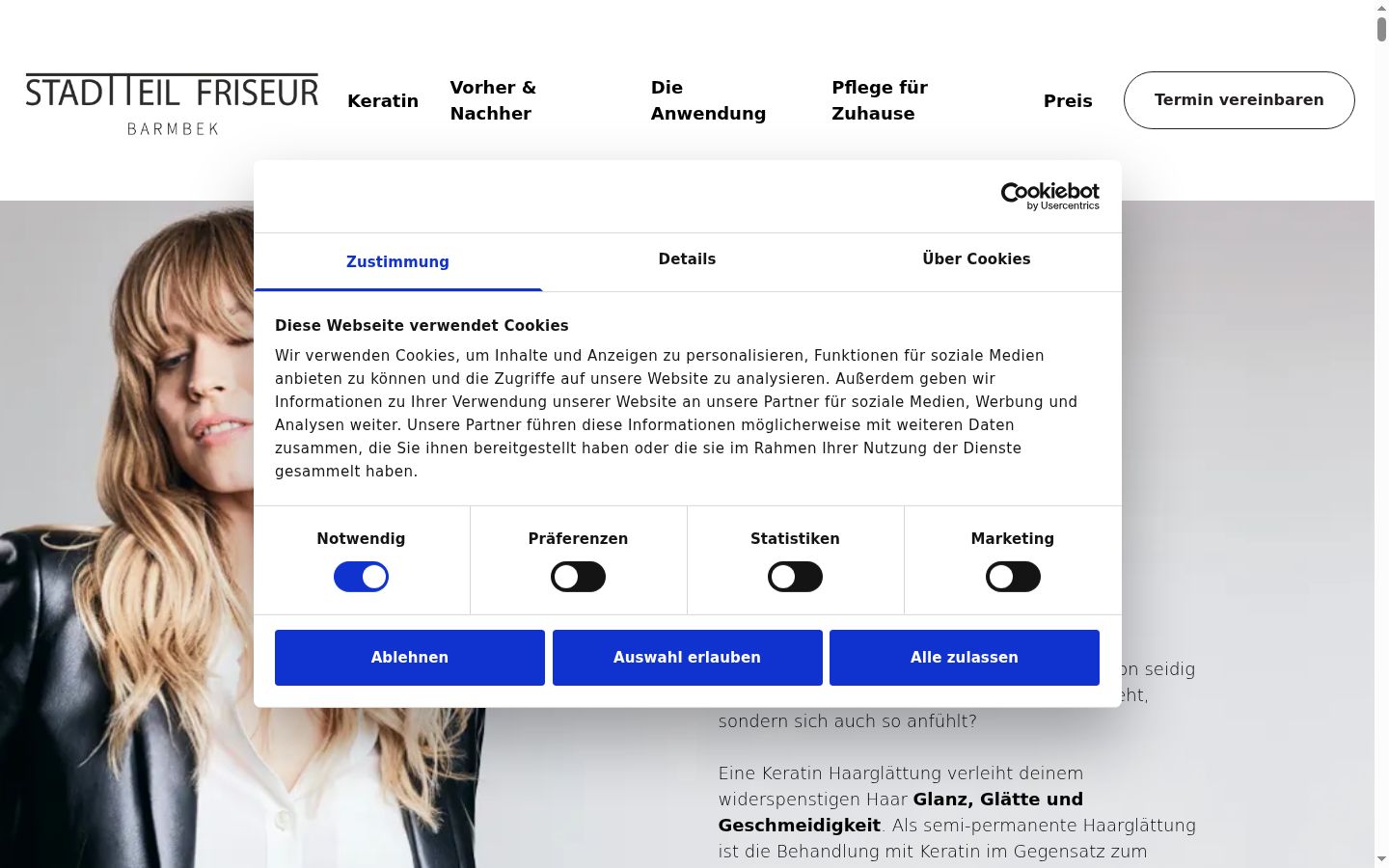 Screenshot van de toestemmingsbanner zoals getoond vóór enige interactie