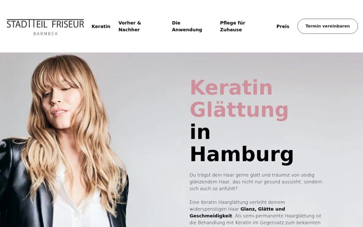 Screenshot of keratinglaettung-hamburg.de