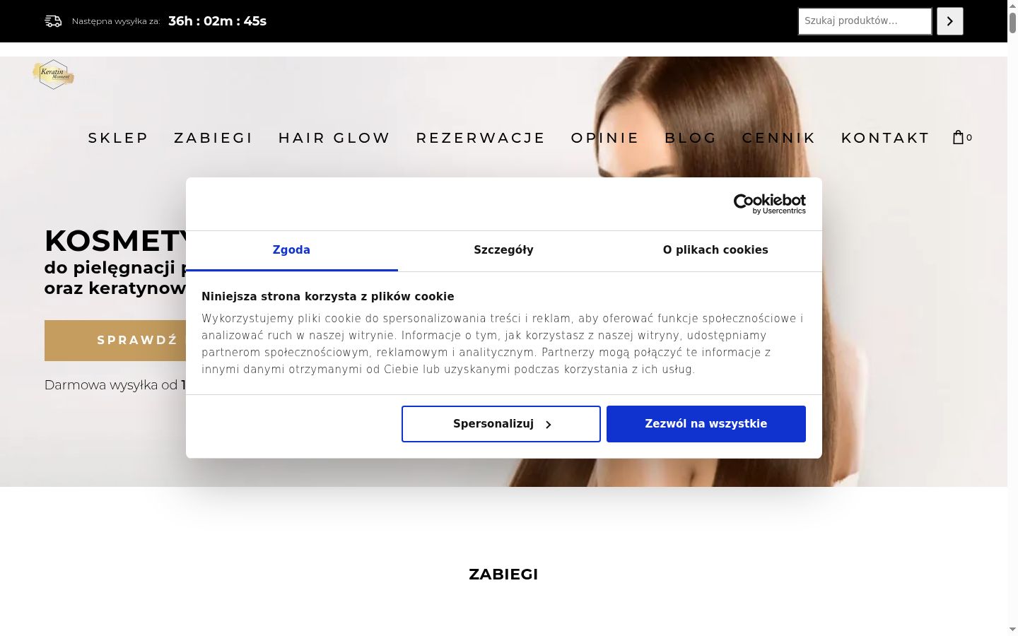 Snimka zaslona bannera za privolu prikazanog prije bilo kakve interakcije
