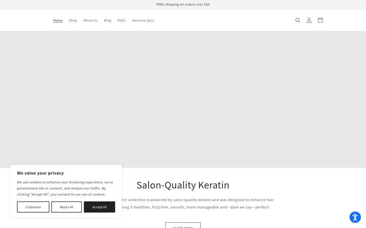 Screenshot of keratinperfect.com