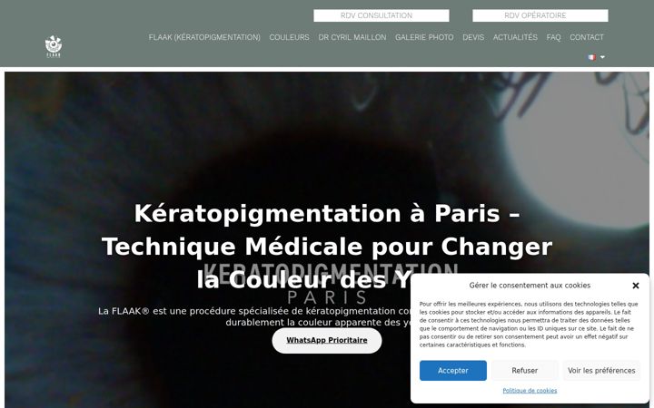 Screenshot of keratopigmentation-paris.com