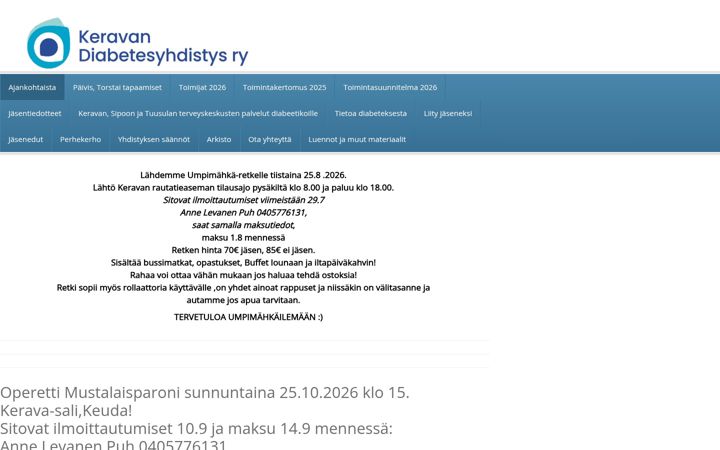 Screenshot of keravandiabetesyhdistys.fi