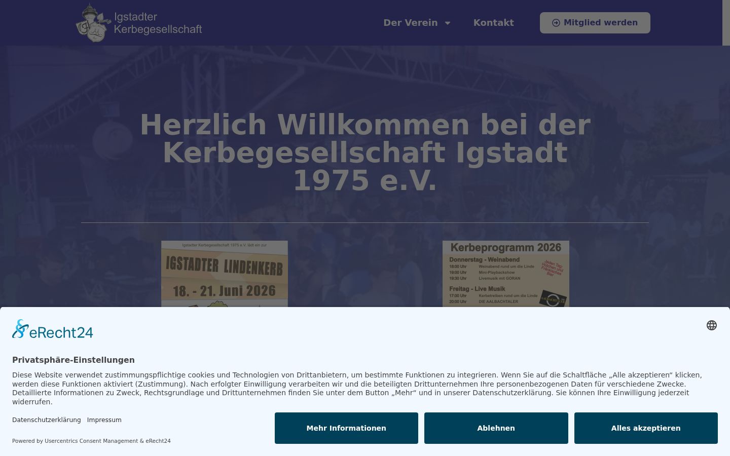 Screenshot del banner di consenso mostrato prima di qualsiasi interazione