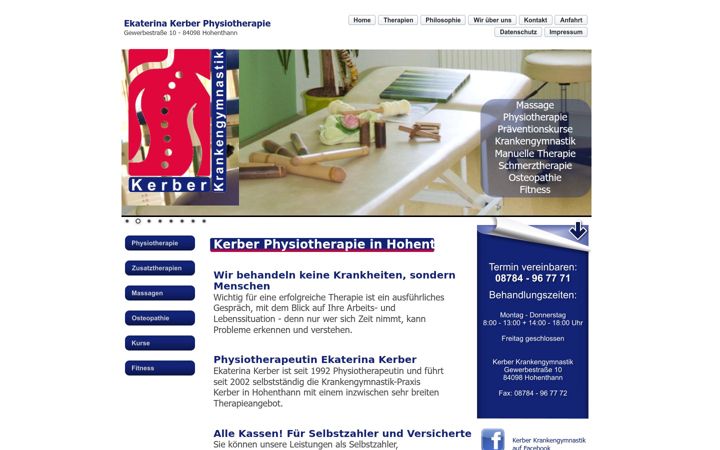 Screenshot of kerber-physio.de