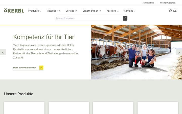Screenshot of kerbl.com