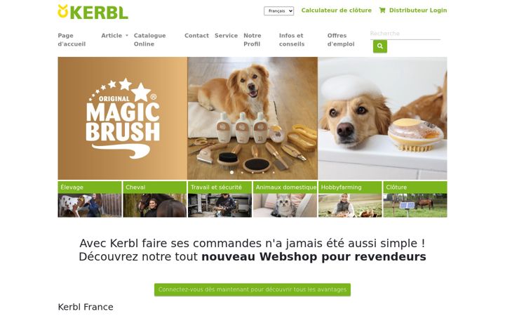 Screenshot of kerbl.fr