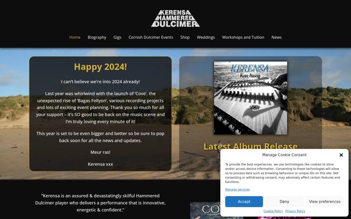 Screenshot of kerensahammereddulcimer.co.uk