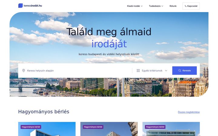 Skärmbild av keressirodat.hu