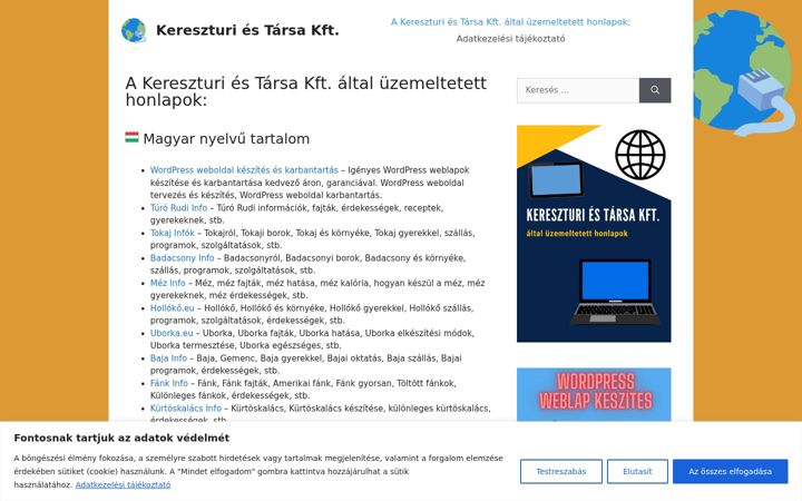 Screenshot of kereszturikft.hu