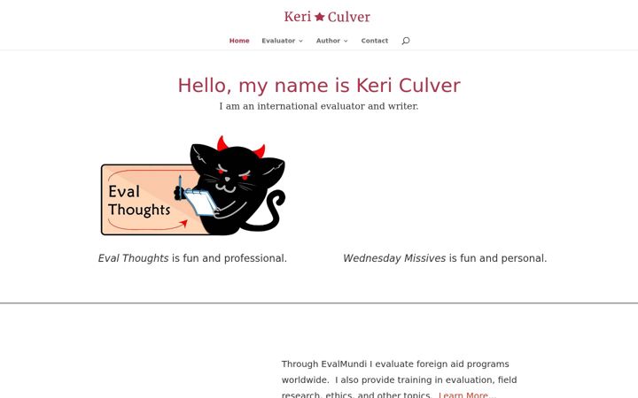 Screenshot of kericulver.com
