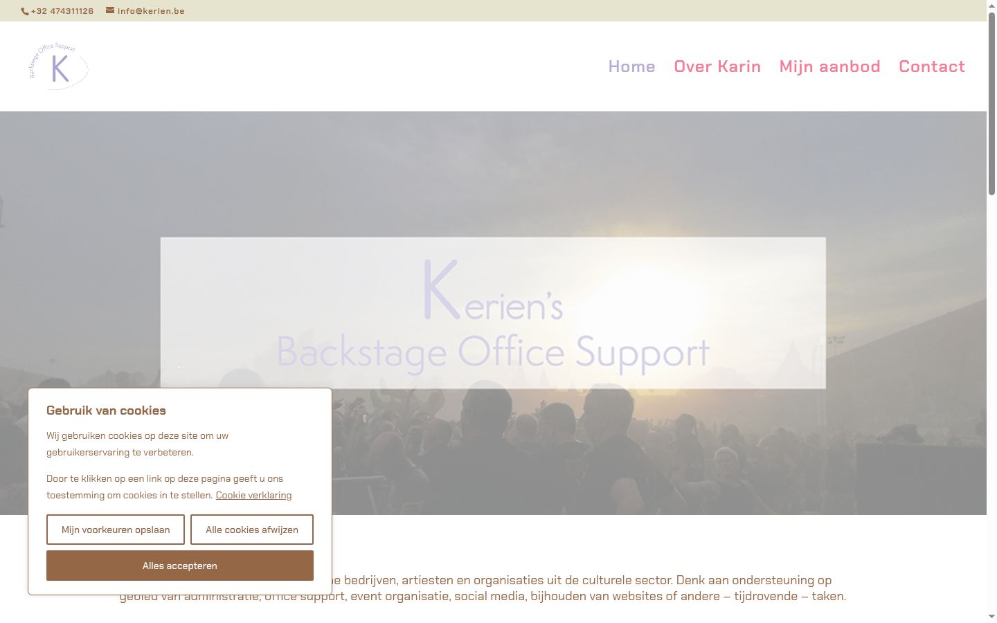 Screenshot van de toestemmingsbanner zoals getoond vóór enige interactie