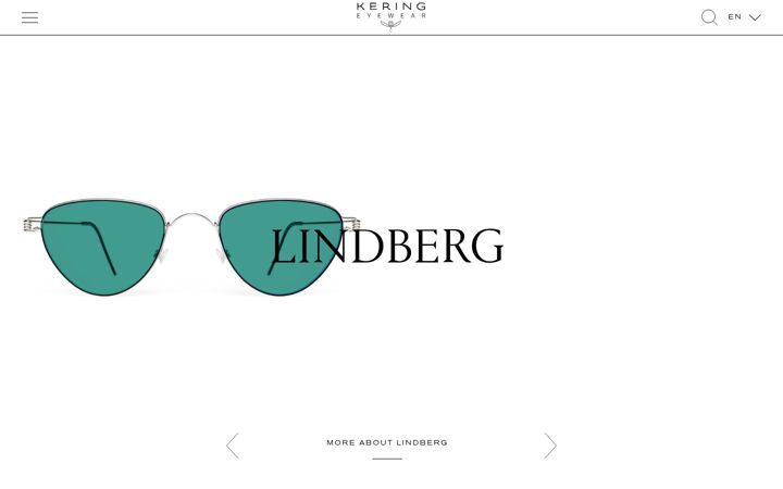 Screenshot of keringeyewear.com