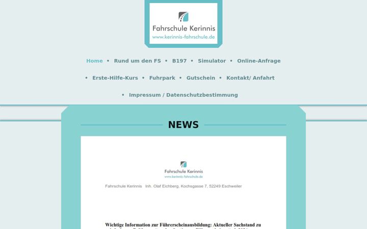 Screenshot of kerinnis-fahrschule.de