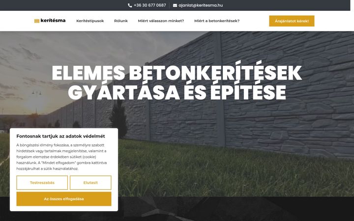 Screenshot of keritesma.hu