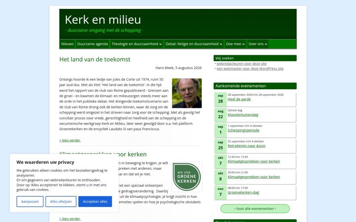 Screenshot of kerkenmilieu.nl