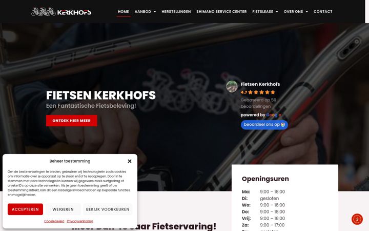 Screenshot of kerkhofs.eu