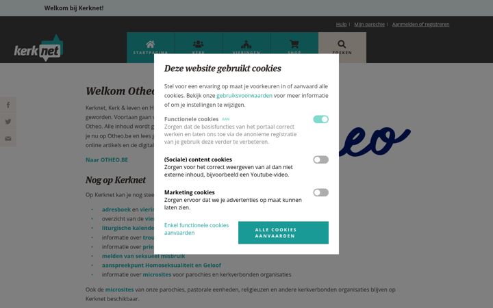 Screenshot of kerknet.be