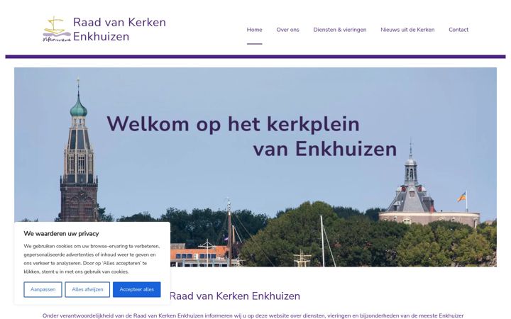 Screenshot of kerkpleinenkhuizen.nl