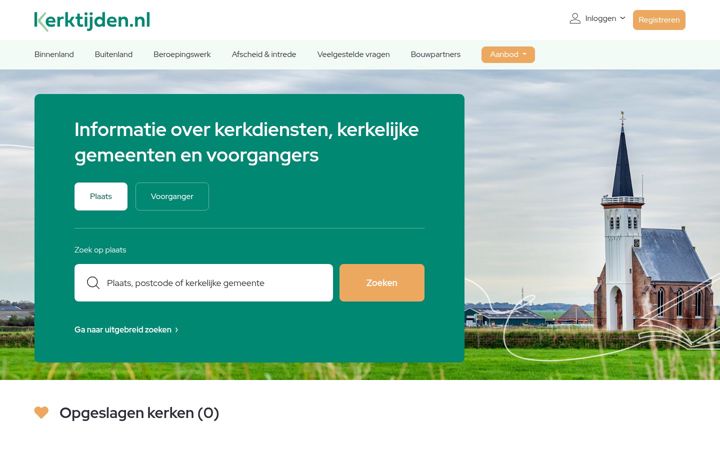 Screenshot of kerktijden.nl