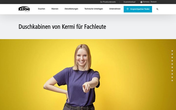 Screenshot of kermi-design.com