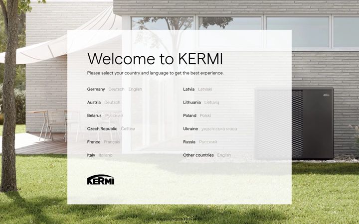 Screenshot of kermi.com