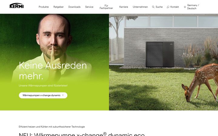 Screenshot of kermi.de