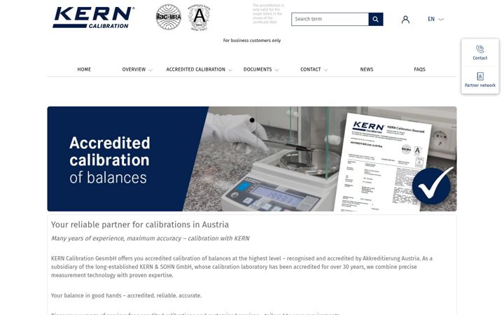 Screenshot of kern-cal.at