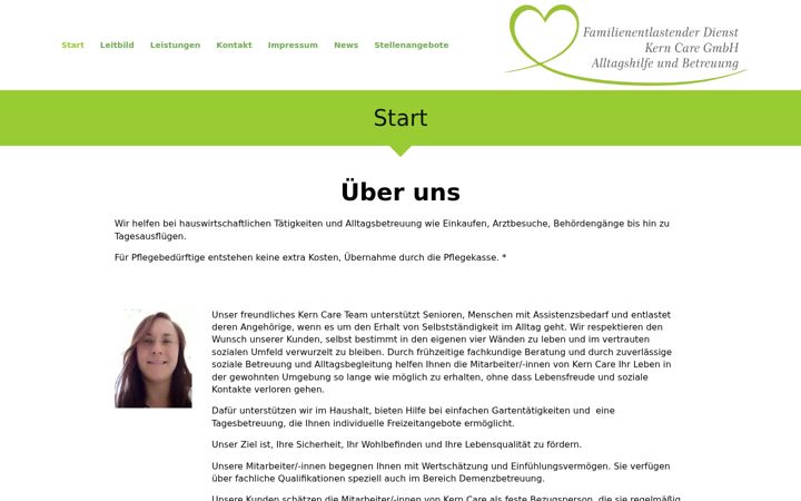 Screenshot of kerncare.de