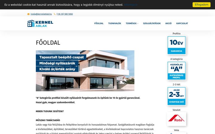 Screenshot of kernelablak.hu