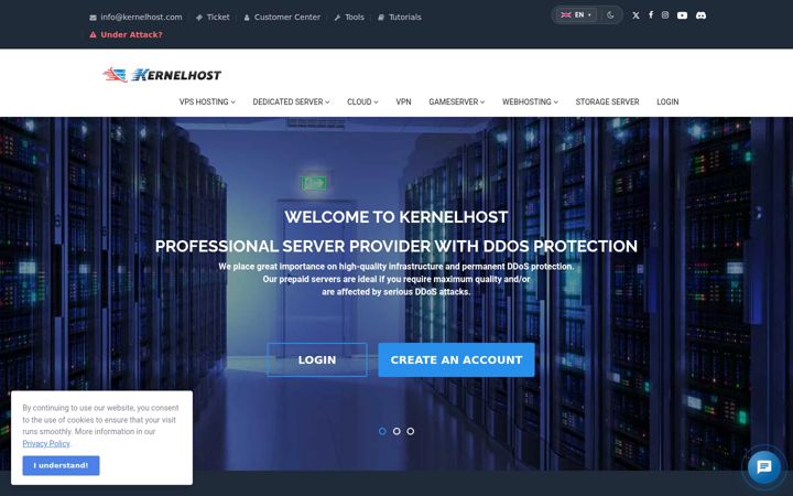 Screenshot of kernelhost.com