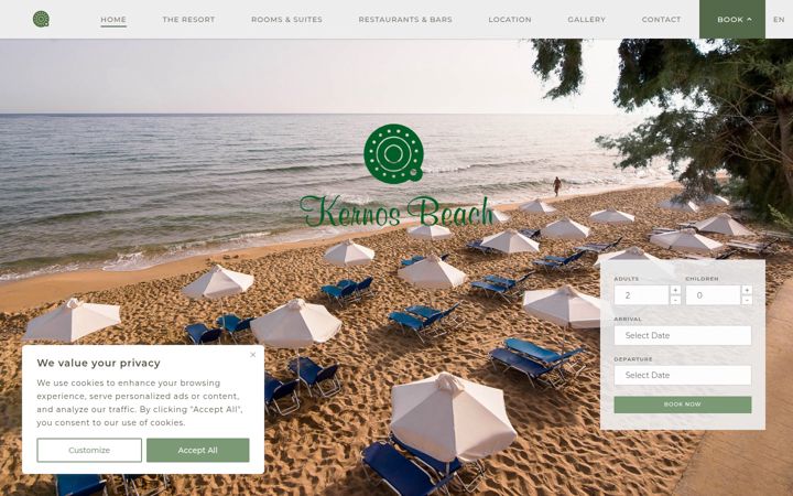 Screenshot of kernosbeach.gr