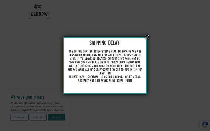 Screenshot of kernowchocolate.co.uk