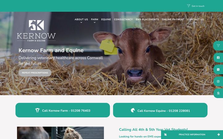 Screenshot of kernowfarmandequine.com