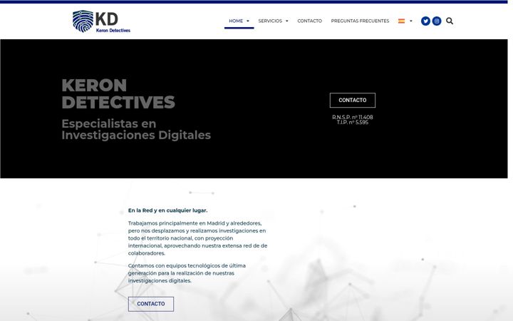 Snímek obrazovky kerondetectives.es