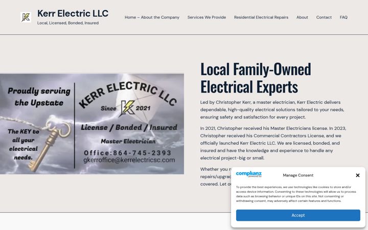 Screenshot of kerrelectricsc.com